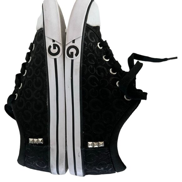 G by Guess Womens Black & White Fabric Low Top Lace Up Sneakers USA size 8.5 - Picture 6 of 6